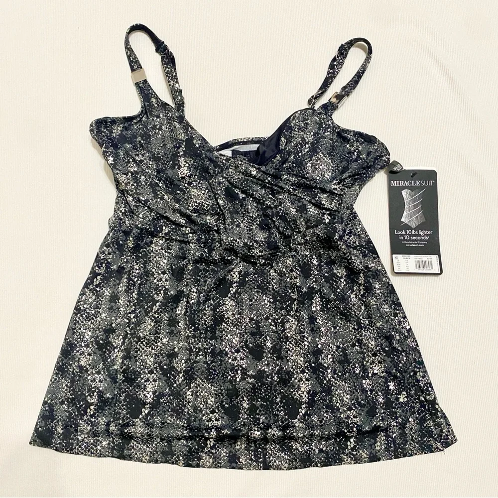 Miraclesuit Surplice Tankini & Norma Jean Bottom Set Snakeskin Print 38DD / 14 - Picture 3 of 10